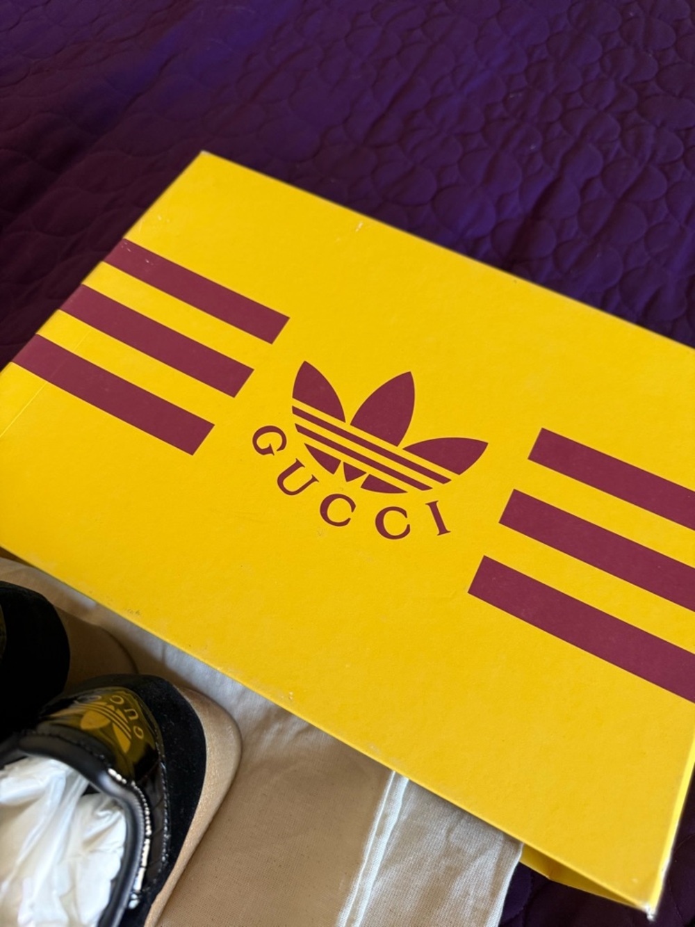 Gucci adidas Gazelle Black Patent Wedge Platform Sneakers with Gum Sole - Picture 8 of 8